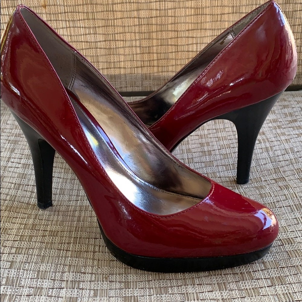 Alfani Dark Red Patent leather 4 inch high heels
